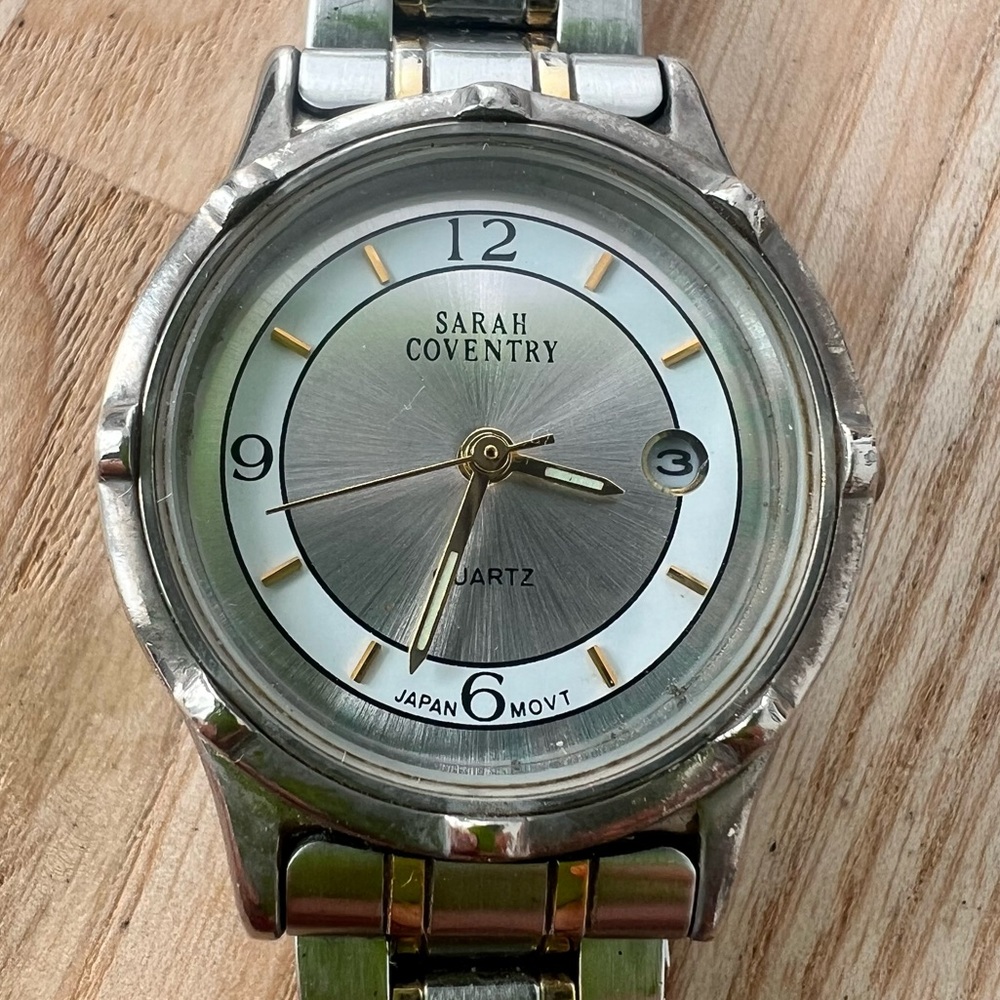Vintage Sarah Coventry ladies silver tone watch NEW BATTERY